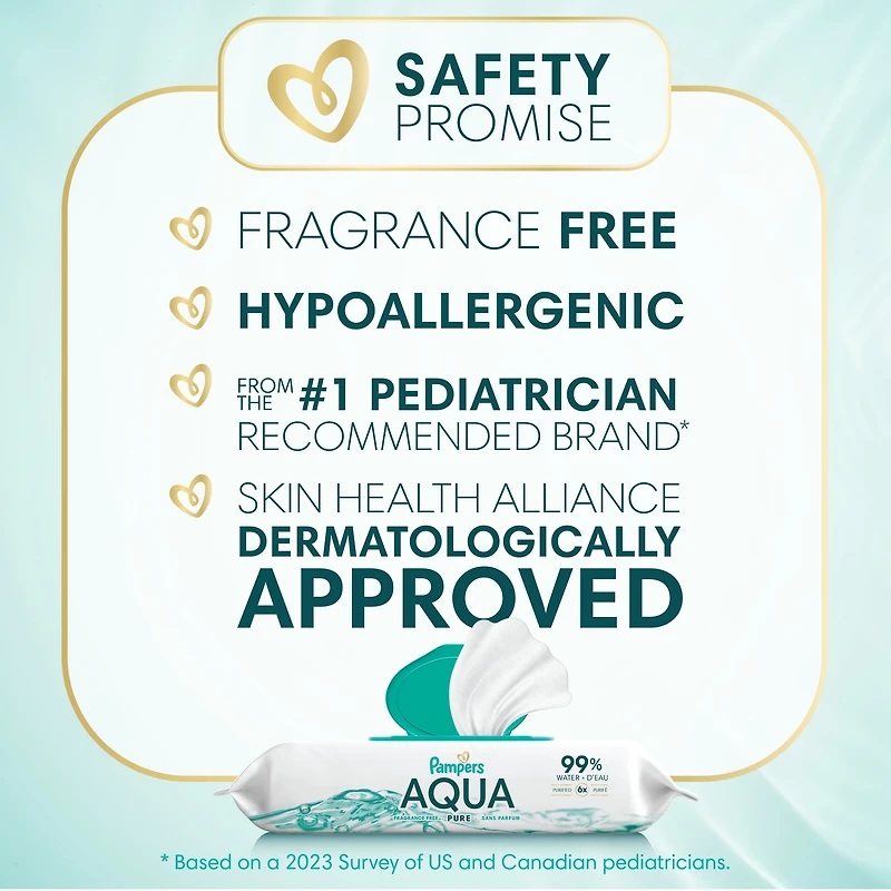 Pampers Aqua Pure Baby Wipes, 99% Water, Fragrance Free, 112 Baby Wipes Total (2X Flip-Top Packs)