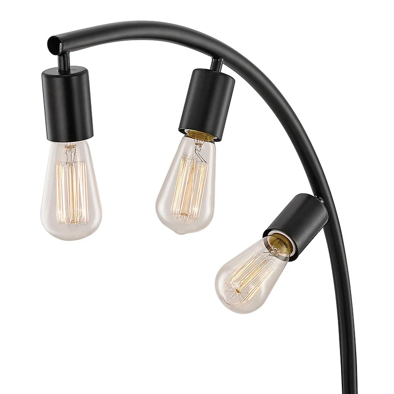 Globe Electric Winslow 70" 3-Light Metal Floor Lamp, Black, Satin Finish, 12950