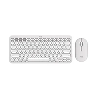 Logitech Pebble 2 Combo, Wireless Keyboard and Mouse, Quiet and Portable, Customizable - White