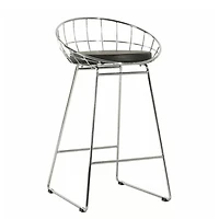Roman Stool (26" H x 19.5" W x 21.5" D) Black - Chrome SET OF 2