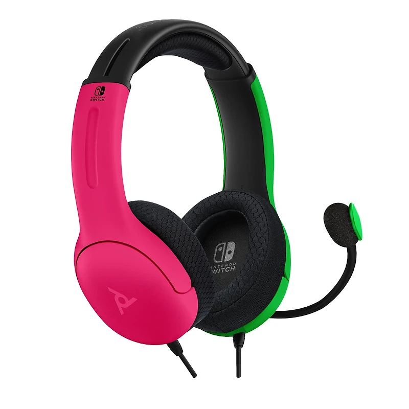 Casque PDP Gaming LVL40 Wired Stereo Gaming avec micro antibruit : Nintendo Switch - Rose & Vert