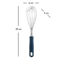Mainstays 29cm Stainless Steel Balloon Whisk, 14-Wire Kitchen Tool, Navy