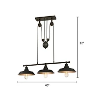 Westinghouse Iron Hill Three-Light Island Pulley Pendant