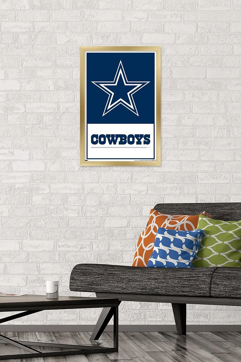 NFL Dallas Cowboys- Logo 21 Wall Poster, 14.725" x 22.375" Framed