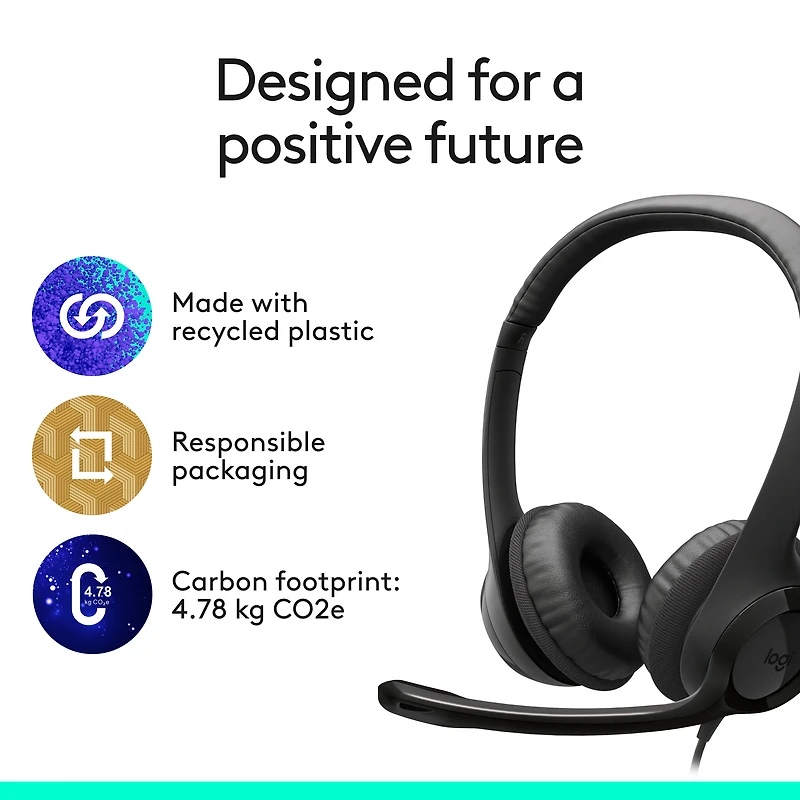 Logitech H390 Wired Headset with Noise Canceling Microphone