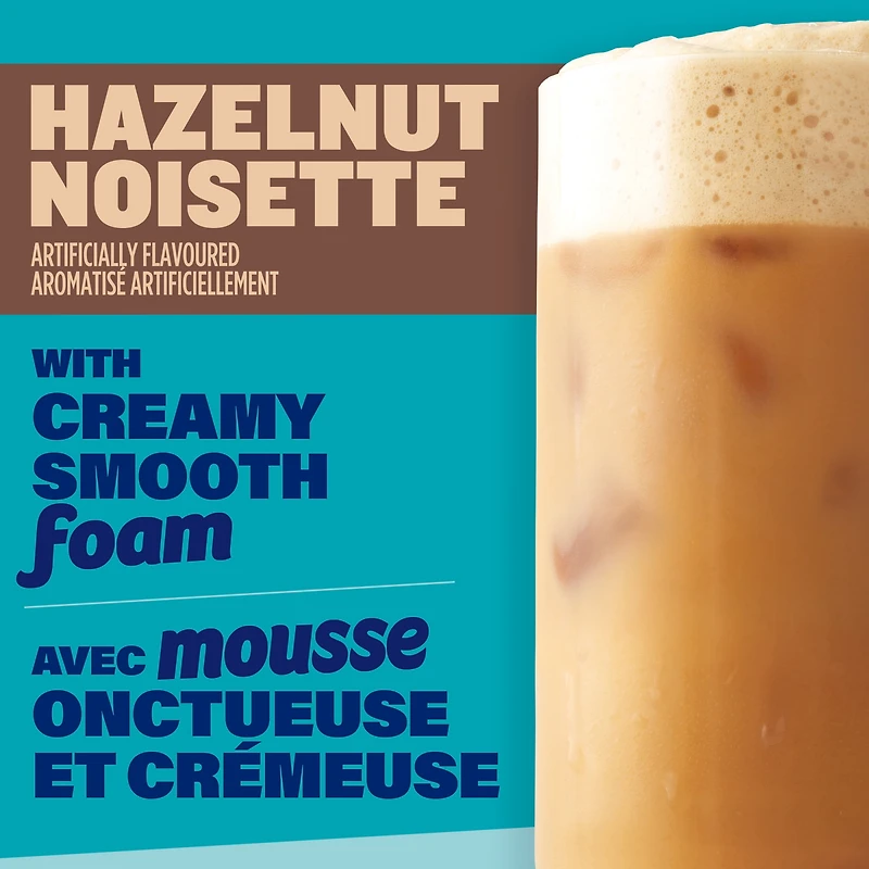Mélange Instantané Pour Café Latte Glacé Aux Noisettes Avec Mousse, 6 Sachets