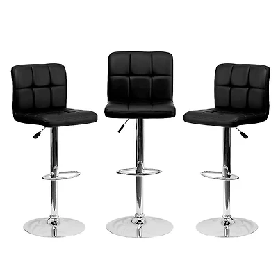 Heavenly Collection Leather Adjustable Stool SET OF 3