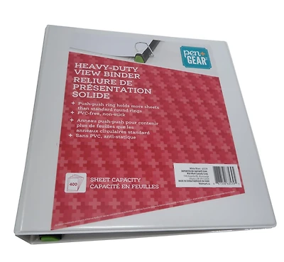 PEN+GEAR HEAVY DUTY VIEW 1.5 BINDER WHITE