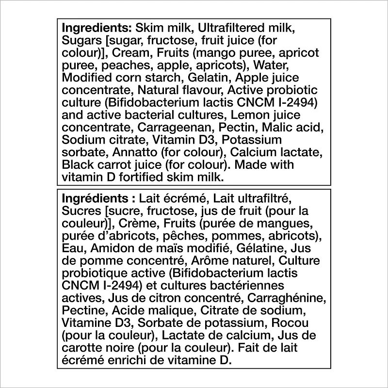 Activia Probiotic Yogurt, Yellow Apple/Apricot/Mango/Peach, 12x100g