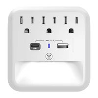 Westinghouse 900J 3- Outlet USB Surge Tap