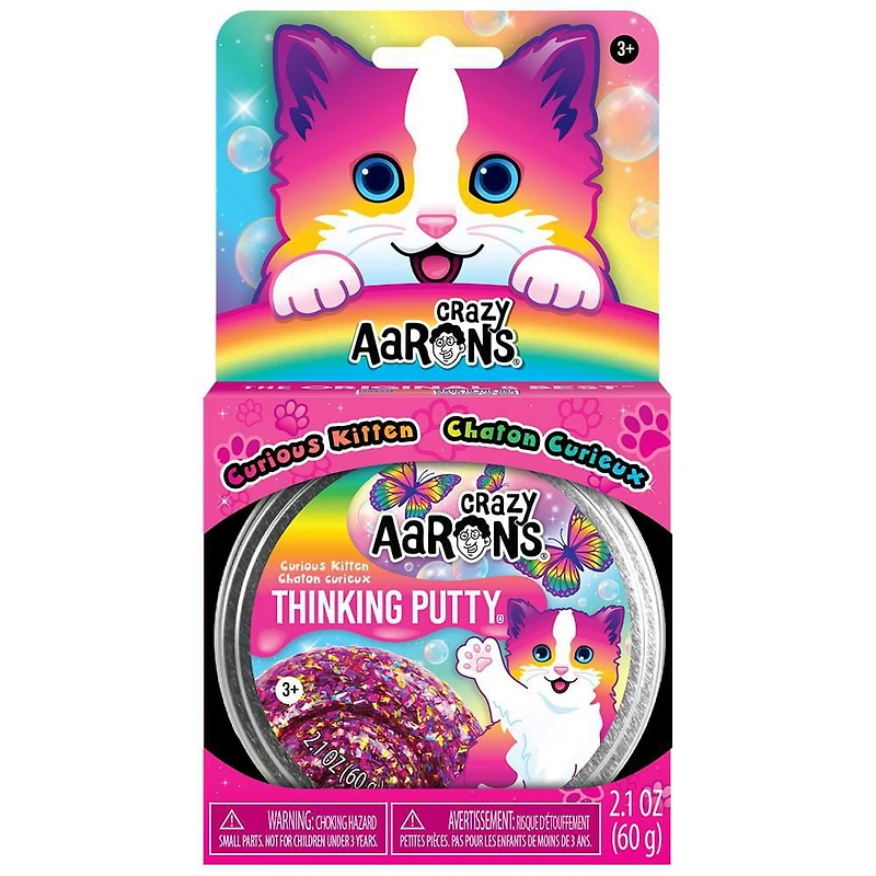 Chaton curieux de mastic de 3,5 pouces de Crazy Aaron's