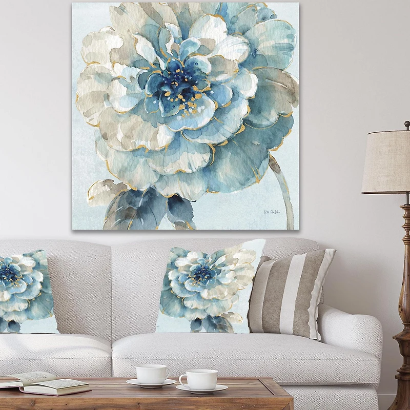 Designart Indigold Aquarelle Fleur II Art mural sur toile