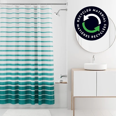 Rideau de douche imperméable Mainstays à rayures modernes en PEVA