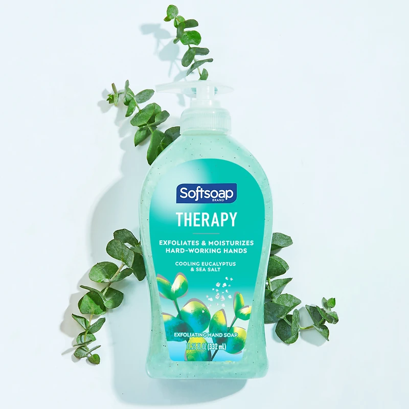 Softsoap Therapy Eucalyptus and Sea Salt Scent Exfoliating Hand Soap, 332 ml