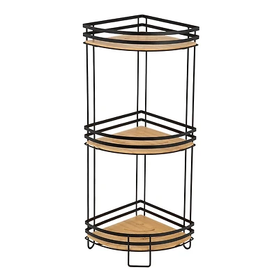 Era Reina Tour de bain à trois niveaux en bambou , noir et bambou 13.25x27.50po