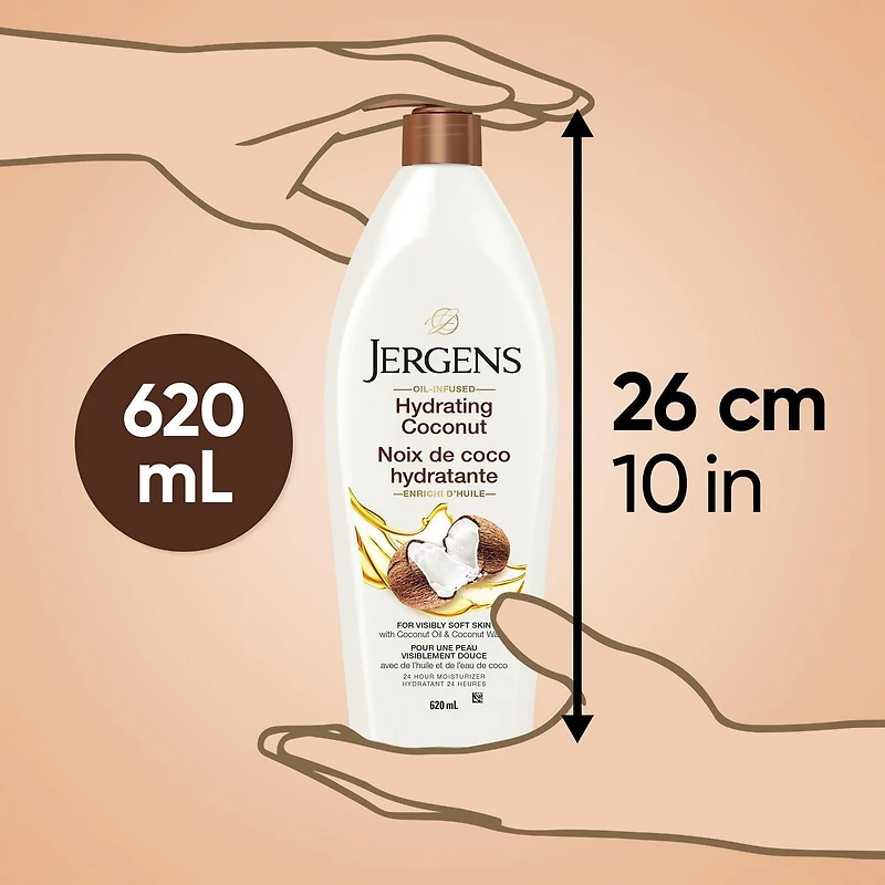 Jergens Hydrating Coconut Moisturizer & Body Lotion for Dry Skin