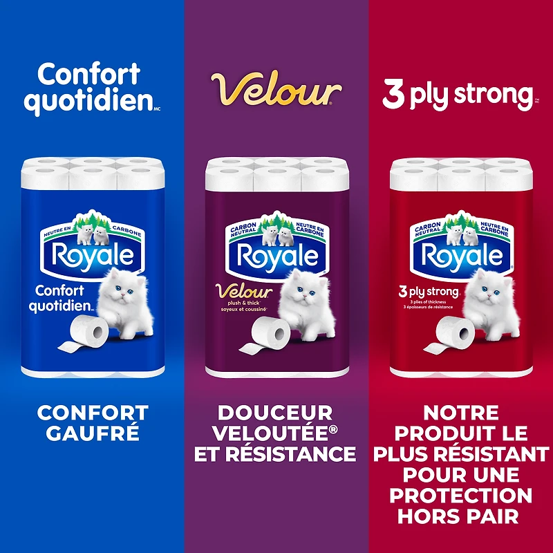 Royale Velour, 2 Ply Toilet Paper, 12 Equal 24 Bathroom Tissue Rolls