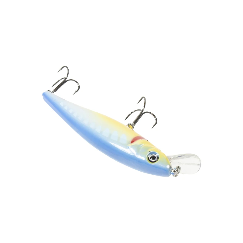 Walleye County Piston Fishing Lure, 3 1/2 in, 3/8 oz, Chrome Blue Orange, 1-count