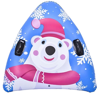 Pathfinder 48" x 46" Inflatable Unisex 1 person Triangle Snow Tube with Winter Character Graphics