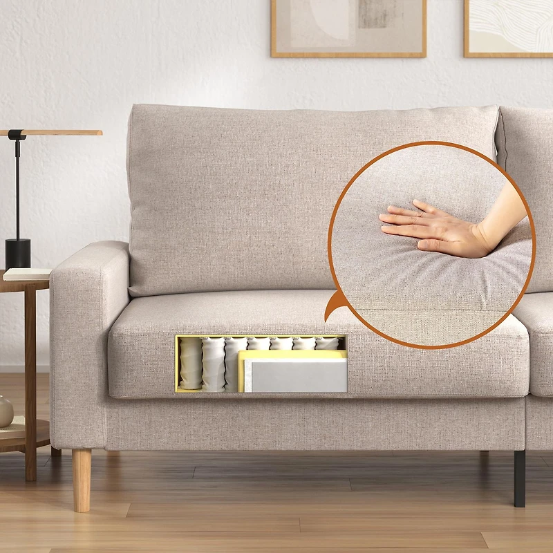 Zinus Colton 76 inch 3 Seat Upholstered Sofa Couch