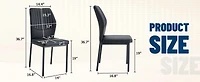 Noble House Luxury minimalist chair - 4 high elasticity black PU dining chairs