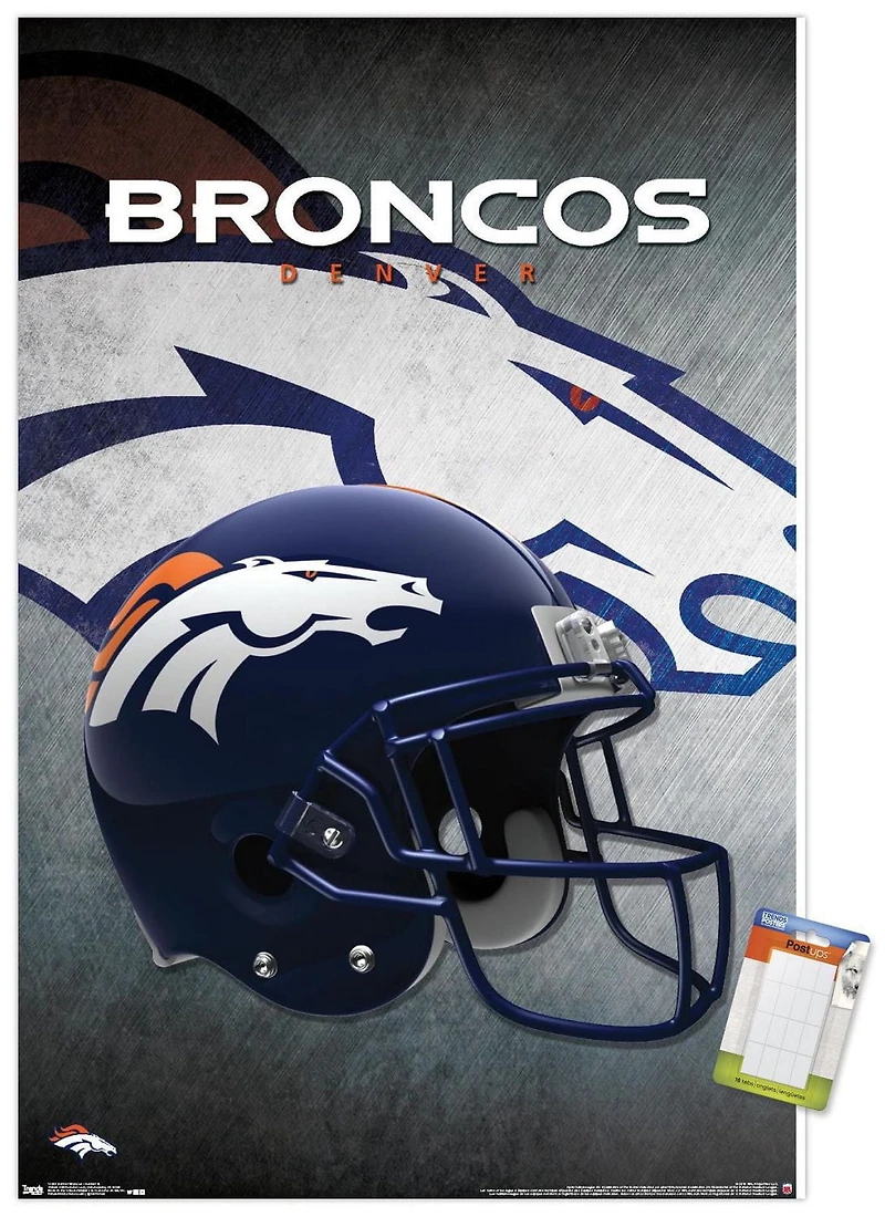 NFL Denver Broncos - Helmet 16 Wall Poster, 22.375" x 34"