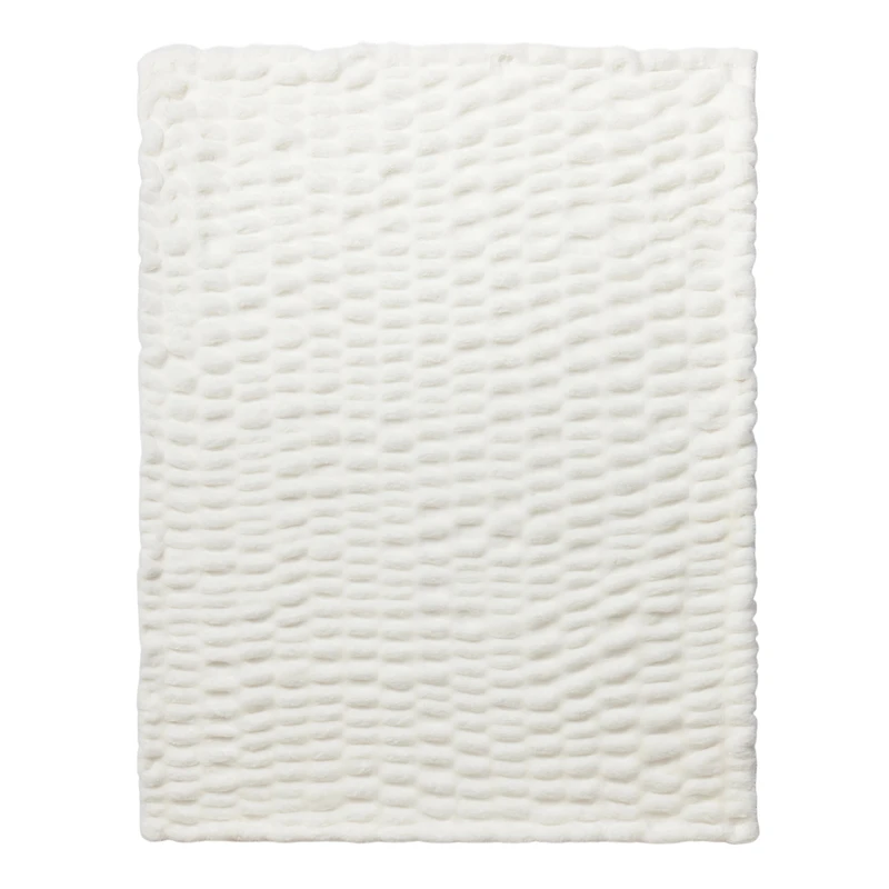 Mainstays 50x70 Ruched Throw, White.