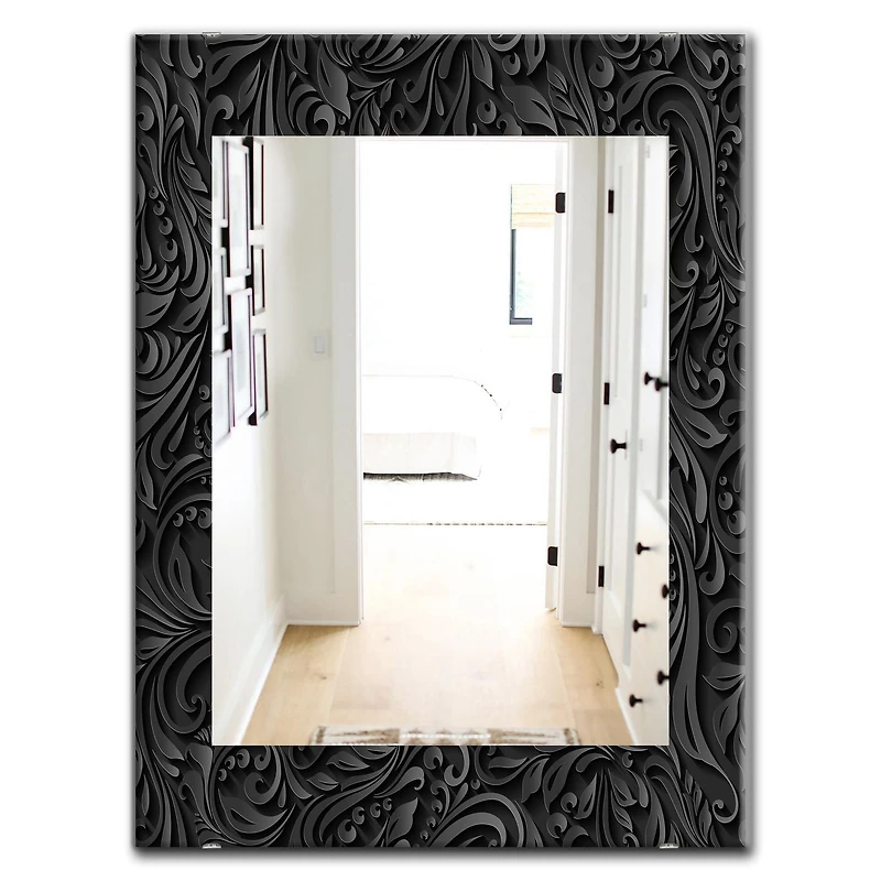 Designart 'Obsidian Impressions 10' Miroir Moderne - Miroir Mural - 24x36