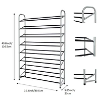 Mainstays 8 Tier shoe rack,40 Pairs, Good for Sneakers, Heels, Boots, Shoes, Grey
