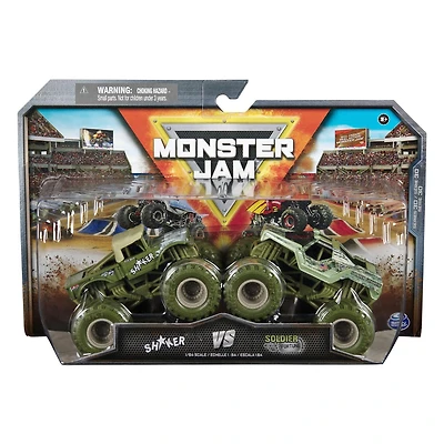 Spin Master Games Monster Jam, Official Shaker Vs. Soldier Fortune Die-Cast Monster Trucks, 1:64 Scale, Kids Toys for Boys Ages 3 and up