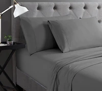 Swift Home Basic 4-Piece King Size Sheet Set, Ultra Soft, Deep Pocket, Easy Care Bedding Set, Gray