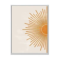 Designart Orange Sun Print I FLOAT FRAME WALL ART