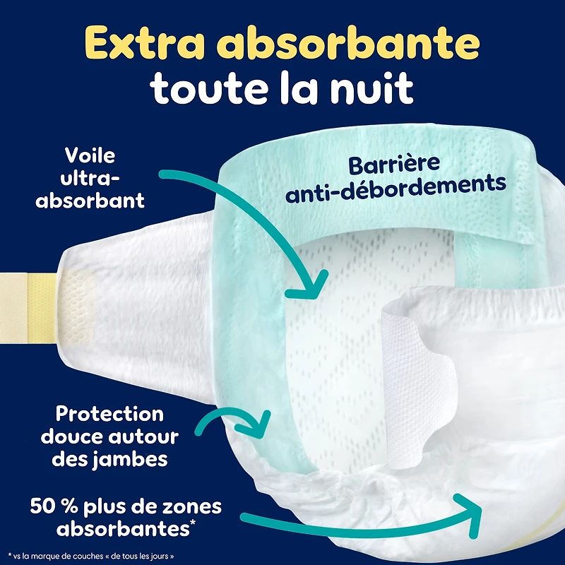 ZZZ Couches de Nuit, Taille 5 (27+ lbs), Couche pour Bébé Jetable à Protection de Nuit
