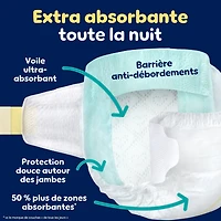 ZZZ Couches de Nuit, Taille 5 (27+ lbs), Couche pour Bébé Jetable à Protection de Nuit