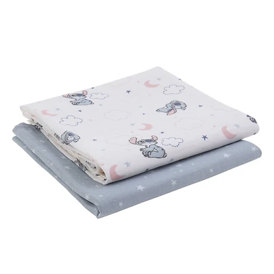Disney Stitch 2pk Muslin Swaddle, 100% Cotton, Blue, Infant Boy