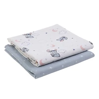 Disney Stitch 2pk Muslin Swaddle, 100% Cotton, Blue, Infant Boy