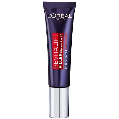 L'Oreal Paris Revitalift Crème de yeux pour le visage Hydratant avec acide hyaluronique, sans parfum, sans alcool, 30mL