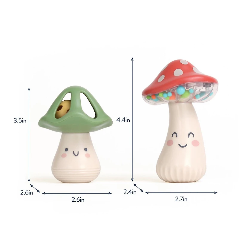 Itzy Ritzy Mini Maraca 2-Piece Musical Set, Plastic Head, for Infants, 6+ Months