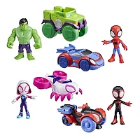 Marvel Spidey and His Amazing Friends Hero Wheels Pack Toy Vehicle and Action Figure Set