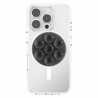 PopSockets PopGrip Suck-up pour MagSafe Rond avec Adaptateur Noir Transparent
