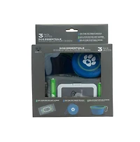 One Paw, Essential 3-Piece Dog Walking Set with Wipes, Collapsible Rubber Bowl and Treat Holder for Dogs