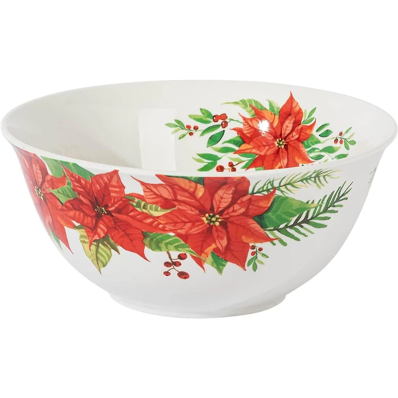 Gibson Home Magic Poinsettia Ensemble de service et accessoires 4 pièces en céramique fine