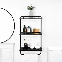 Era Soho Three Tier Wall Shelf, 16.14x29.76in, Matte Black