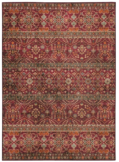 Tapis d'appoint lavable Neil 2 pi x 3 pi grenat et ivoire