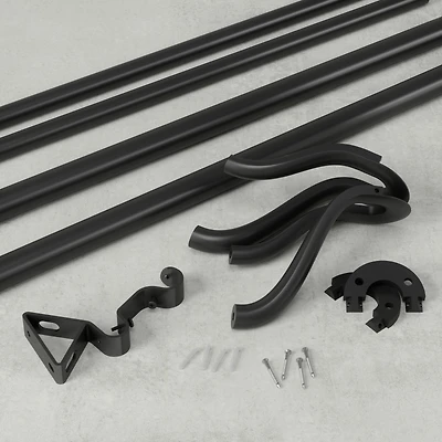 Umbra Midnight 3/4" Double Window Curtain Rod 42-120" Black