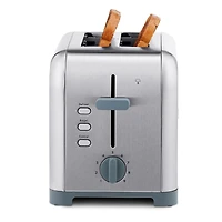 Kenmore 2-Slice Stainless Steel Toaster, Silver & Grey, Extra Wide Slots, Bagel & Defrost Functions