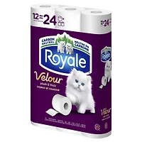 Royale Velour, 2 Ply Toilet Paper, 12 Equal 24 Bathroom Tissue Rolls