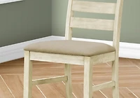 Monarch Specialties Dining Chair, 38" Height, Dining Room, Kitchen, Set Of 2, Side, Upholstered, Antique White, Beige Linen Look, Transitional