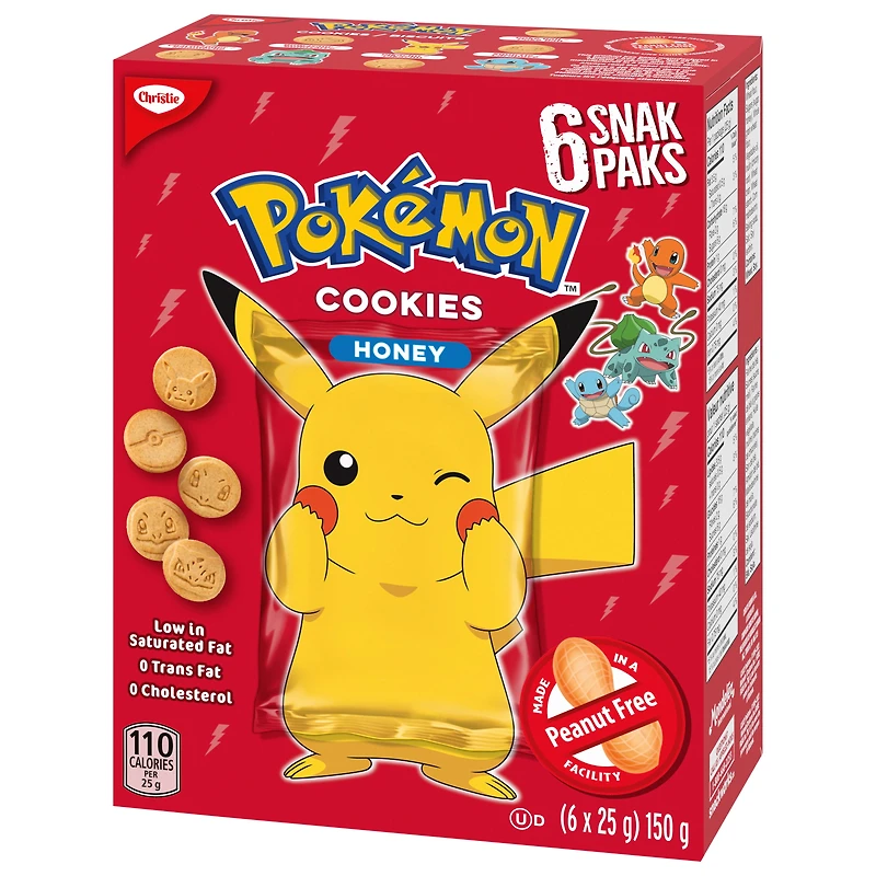 Christie, Pokemon Honey Snack Pack, Made in a Peanut-Free Facility, Individually Wrapped, School Snacks