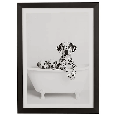 Bouclair dalmatien dans bain cadre mural
